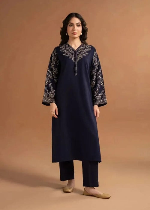 Blue Embroidered Lawn 2-Piece Suit Set for Women