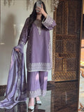 3Pcs Women's Stitched Cotton Lawn Embroidered Suit